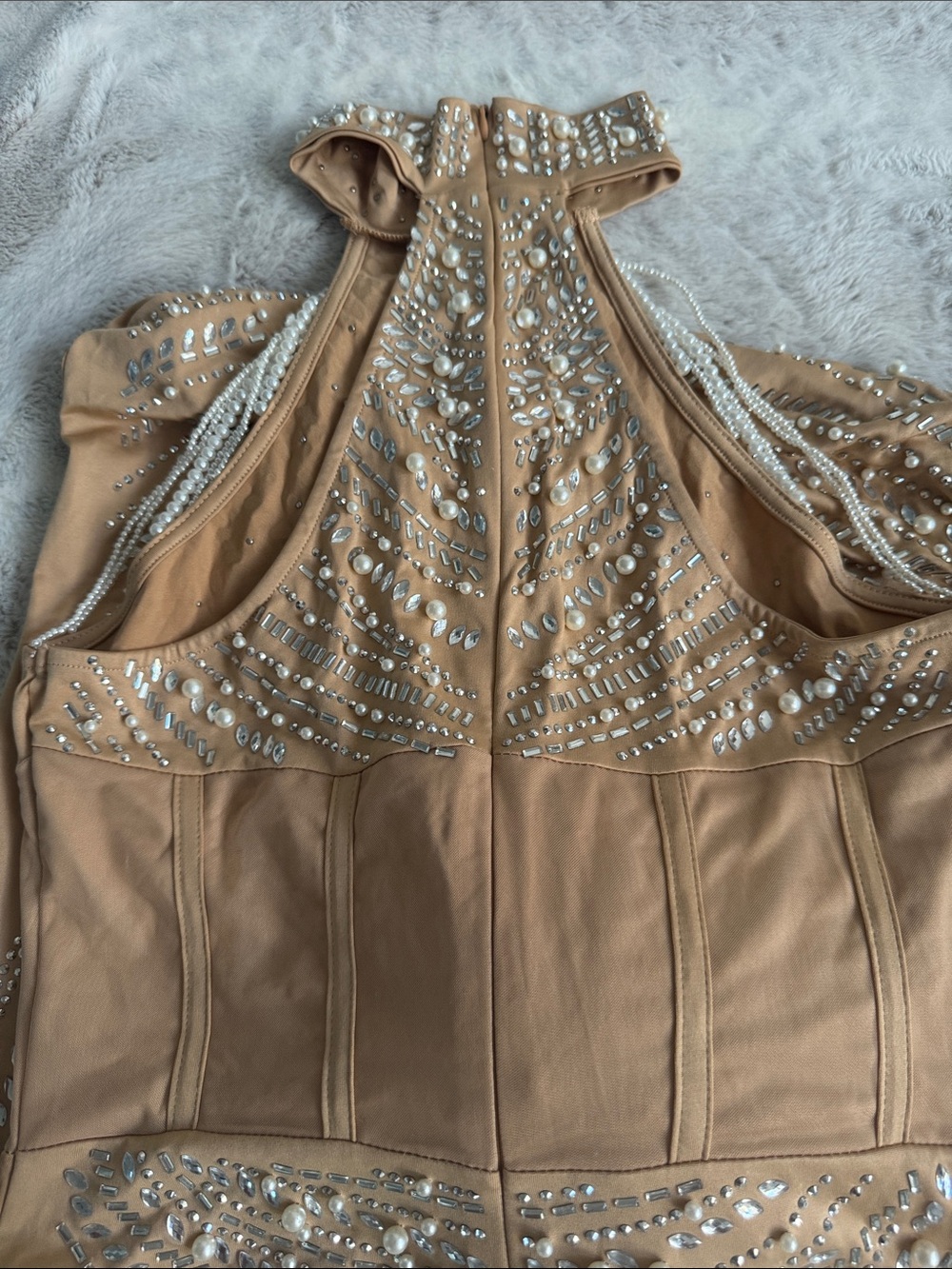 Amazon Gold Sequin Halter Maxi Dress - Picture 6 of 6